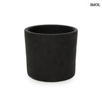 Fekete Terrakotta Virágtartó Teak Fa Lábbal | CHARCOAL LOW | SMOL - kaspó, lábak nélkül
