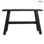 Fekete fa pad indiai buszmegálló stílusban, antikolt felülettel, szemből