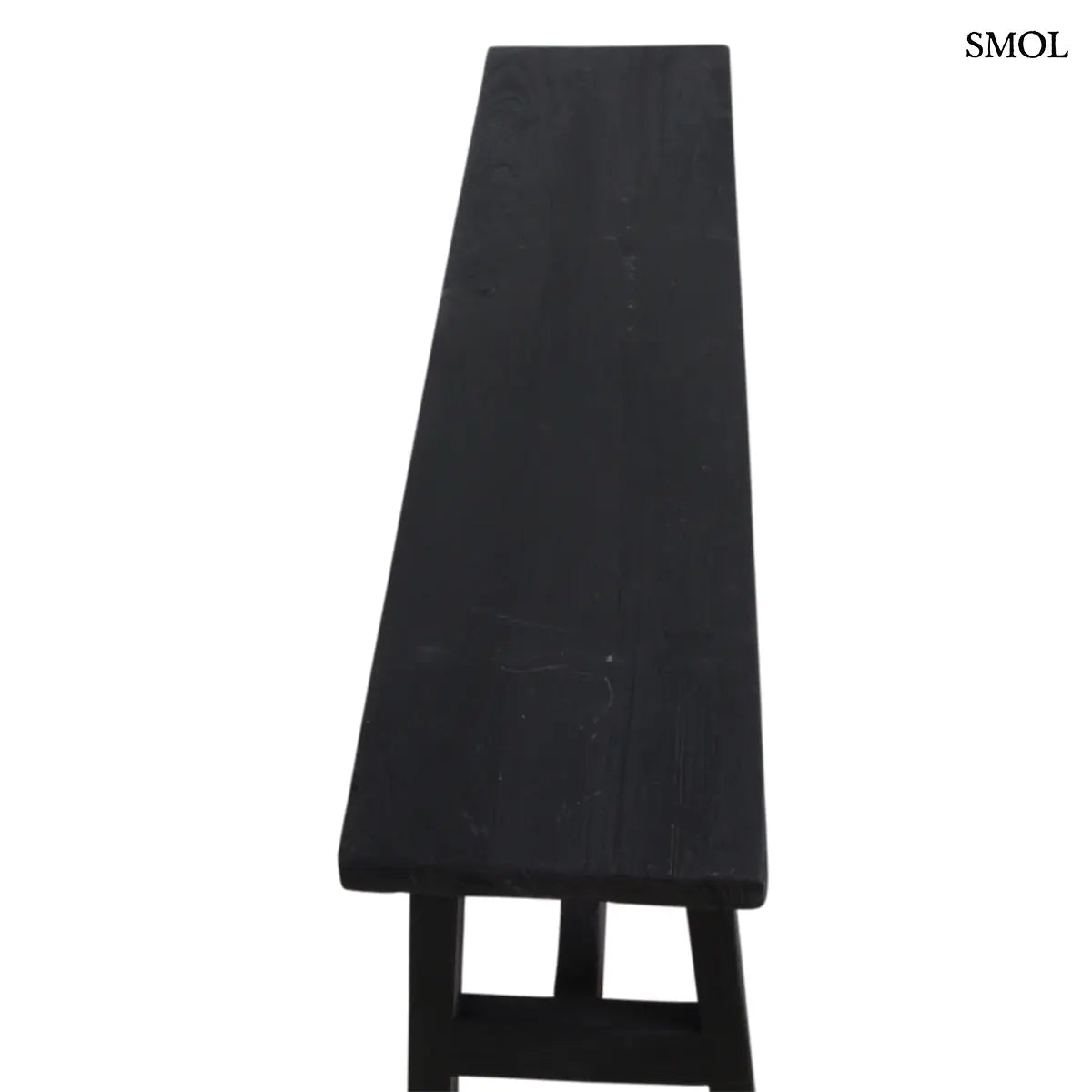 Fekete fa pad indiai buszmegálló stílusban, antikolt felülettel, felülről