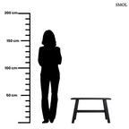 Fekete fa pad indiai buszmegálló stílusban, antikolt felülettel, méretarányosan