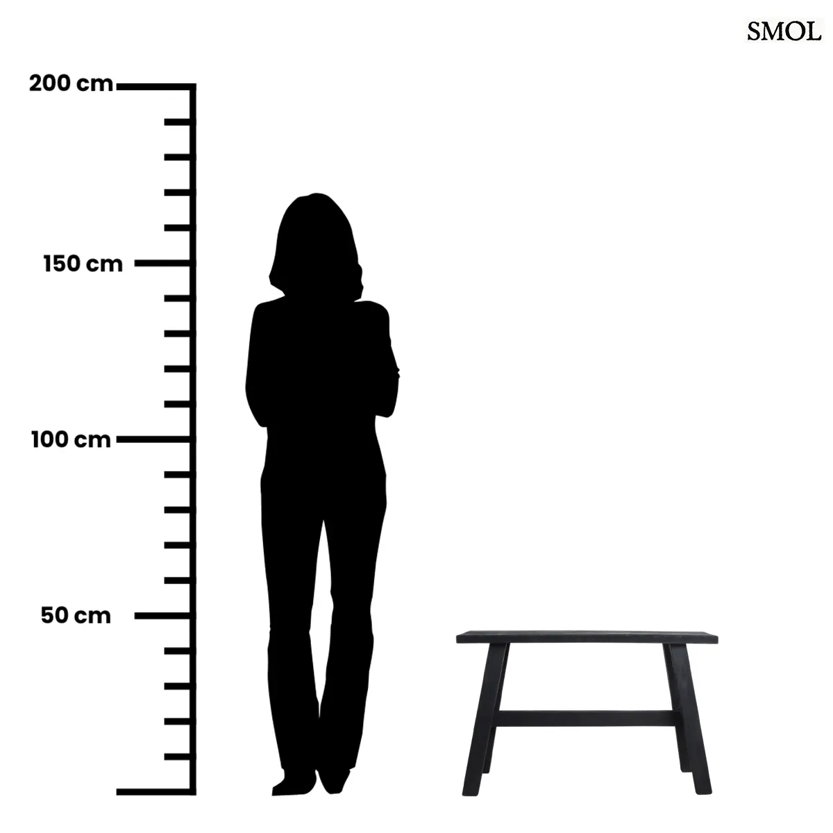 Fekete fa pad indiai buszmegálló stílusban, antikolt felülettel, méretarányosan