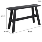 Fekete fa pad indiai buszmegálló stílusban, antikolt felülettel, méretekkel