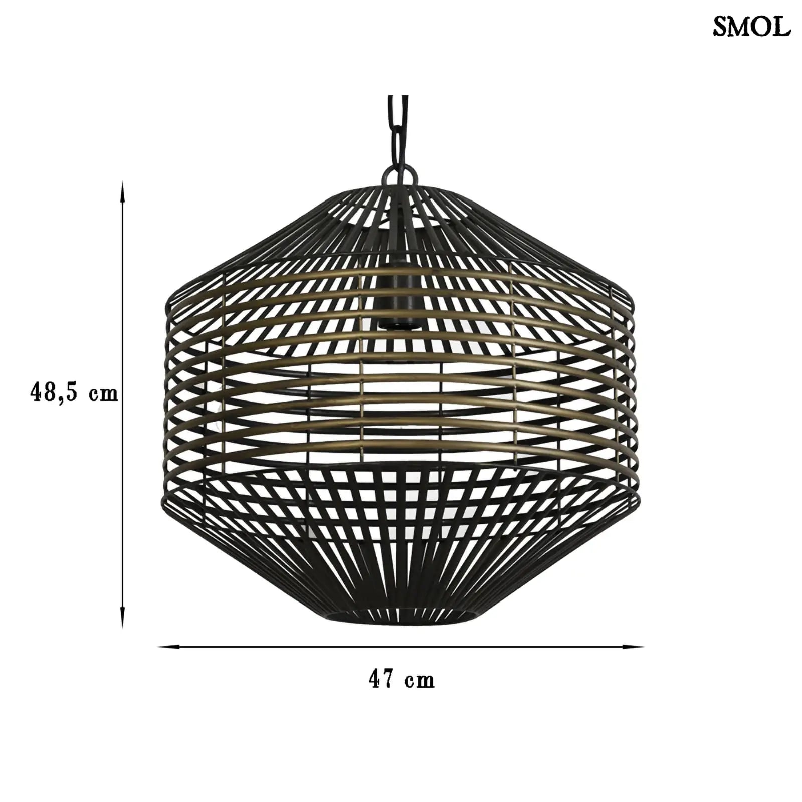 Fém Függőlámpa - antik bronz | SEENA | SMOL - méretekkel