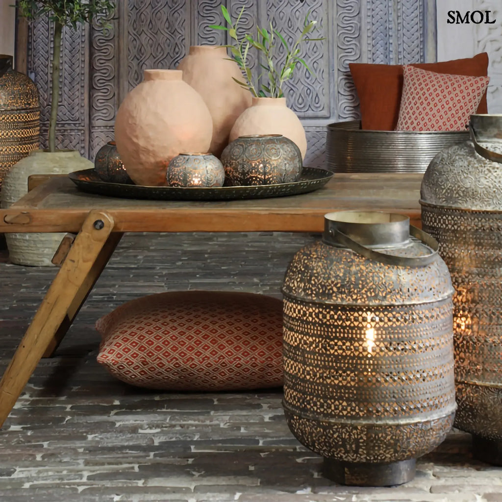 Fém asztali lámpa – keleti stílusú | OSOM | SMOL - két méretben, keleti dekorációkkal