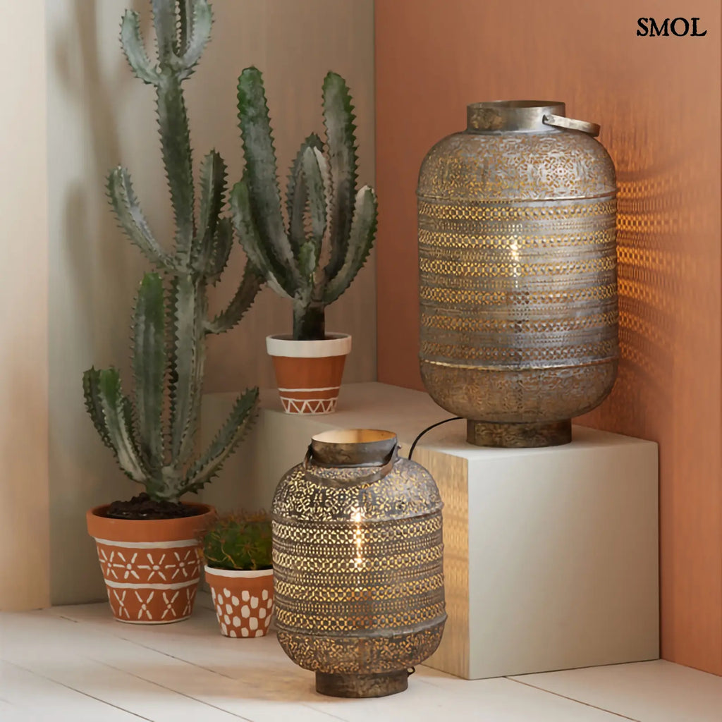 Fém asztali lámpa – keleti stílusú | OSOM | SMOL - növénnyel, két méretben