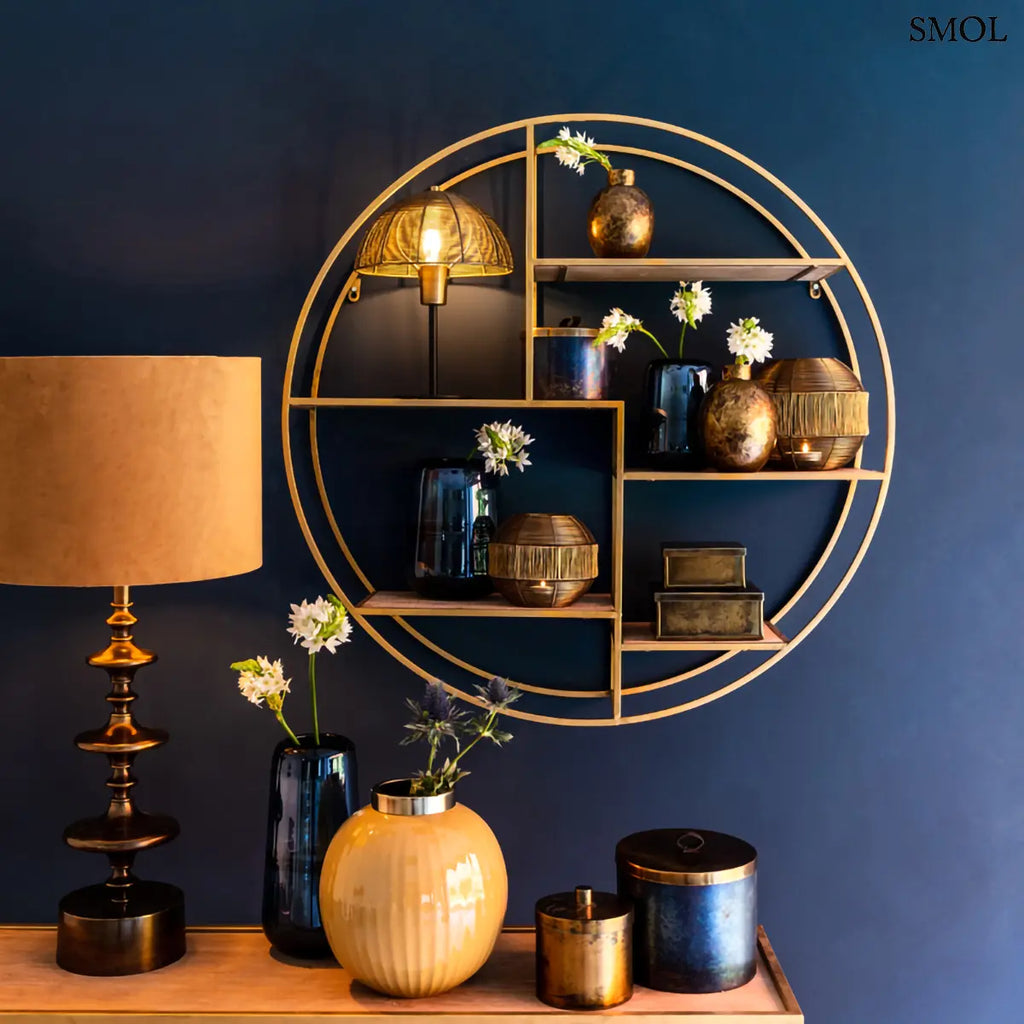 Két darabból álló, szögletes kialakítású antik bronz fémdoboz szett ékszerek és emlékek tárolására, polcon