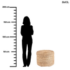 Kerek, fonott tároló puff natúr vízijácintból, zárt fedővel, méretarányosan