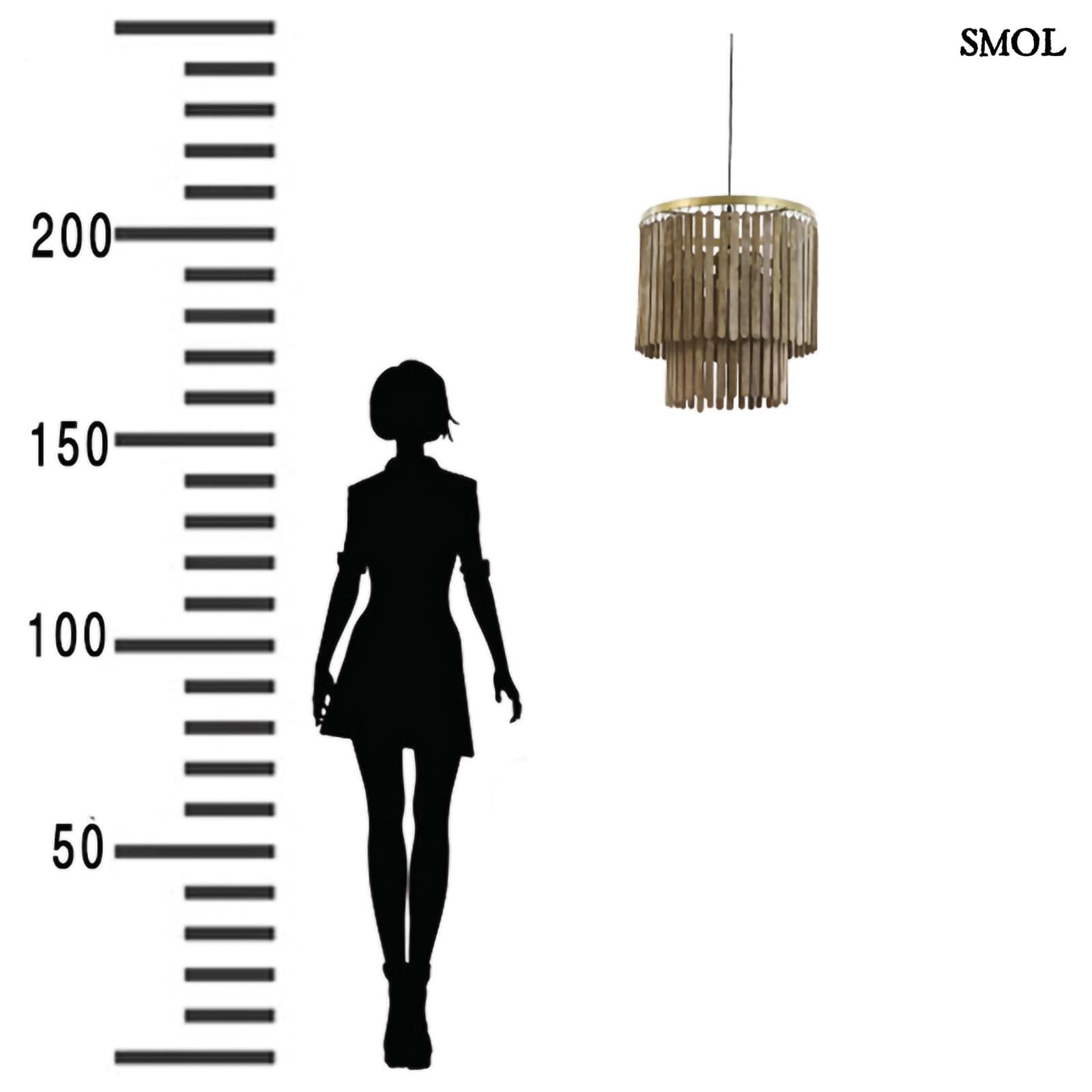 Függőlámpa - fa, 45 cm | TULARE - smol.hu - méretarányosan
