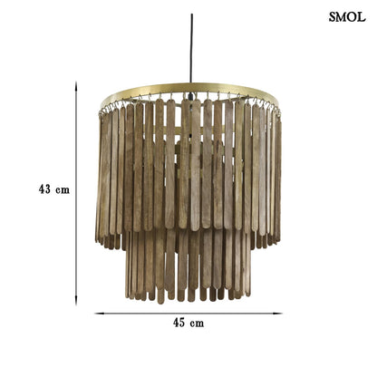 Függőlámpa - fa, 45 cm | TULARE - smol.hu - méretekkel