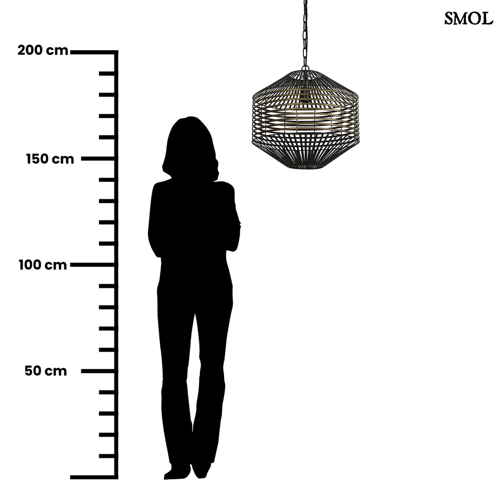 Függőlámpa - fém, 47cm | SEENA - smol.hu - méretarányosan
