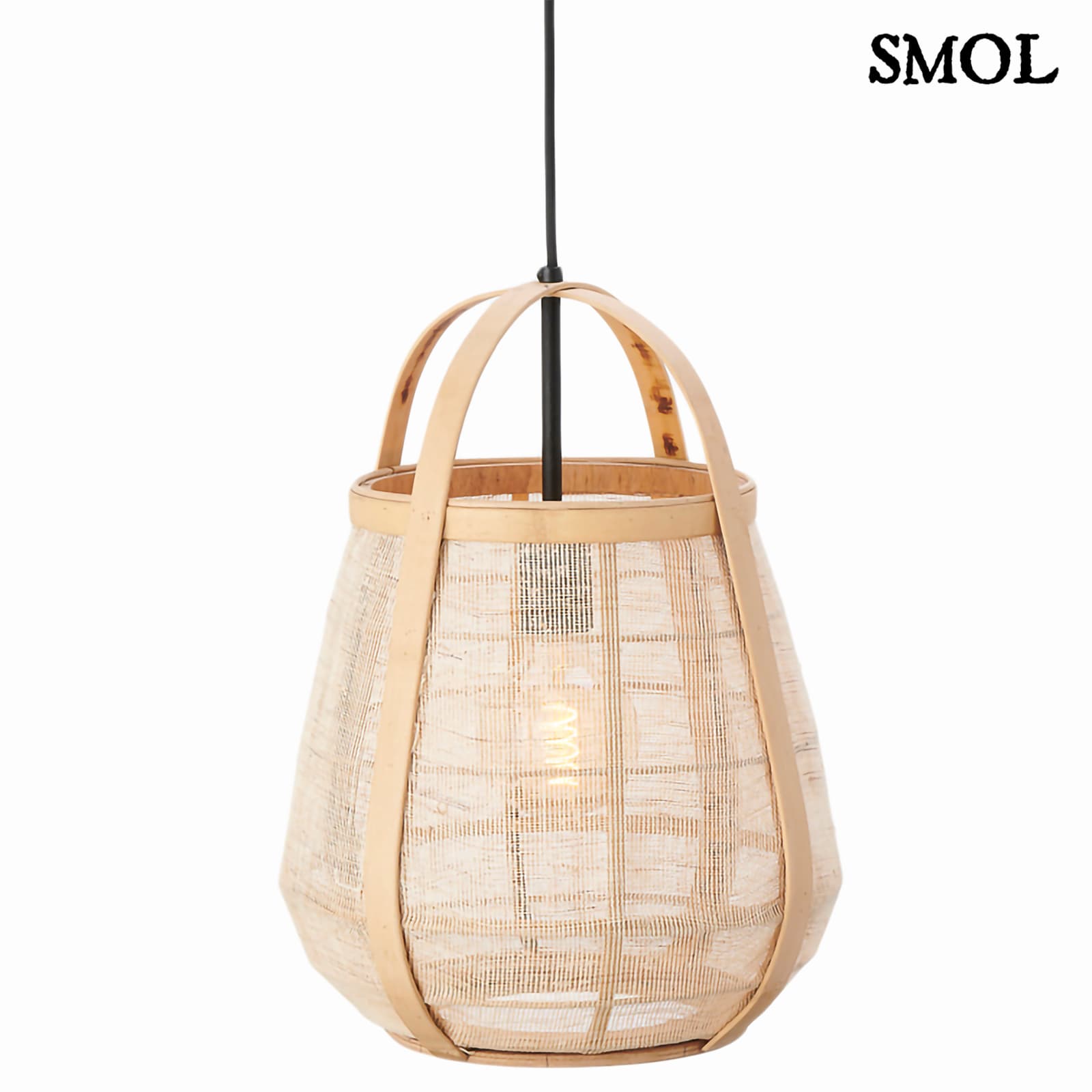 smol.hu -ALUPU, rattan függőlámpa, ⌀32 cm - fehér háttérrel