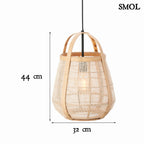 smol.hu - ALUPU, rattan függőlámpa, ⌀32 cm - méretekkel