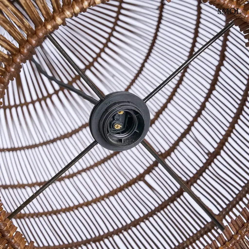 WOVEN BELL sötét dió fonott bambusz függőlámpabúra, velülről