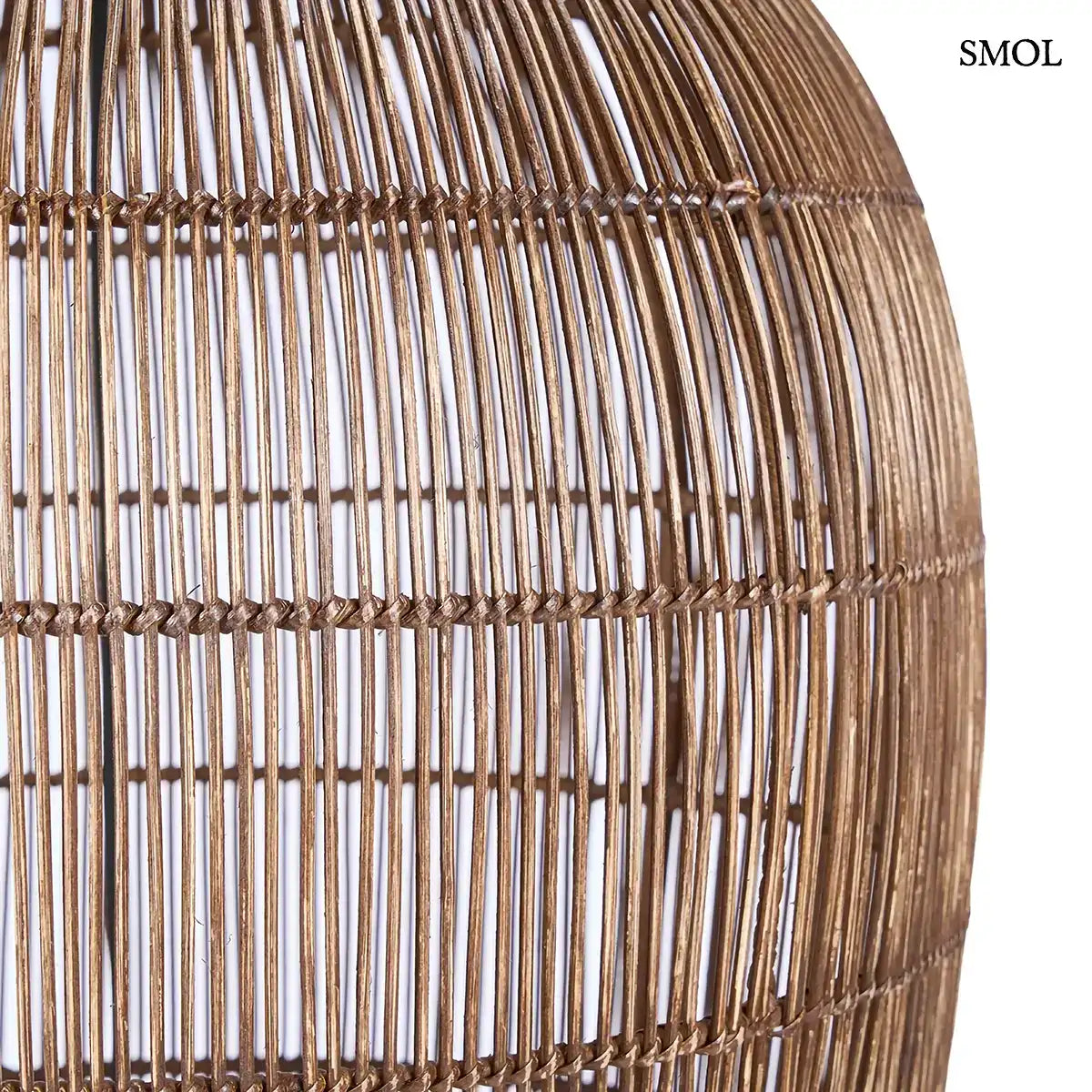 WOVEN BELL sötét dió fonott bambusz függőlámpabúra, oldalról