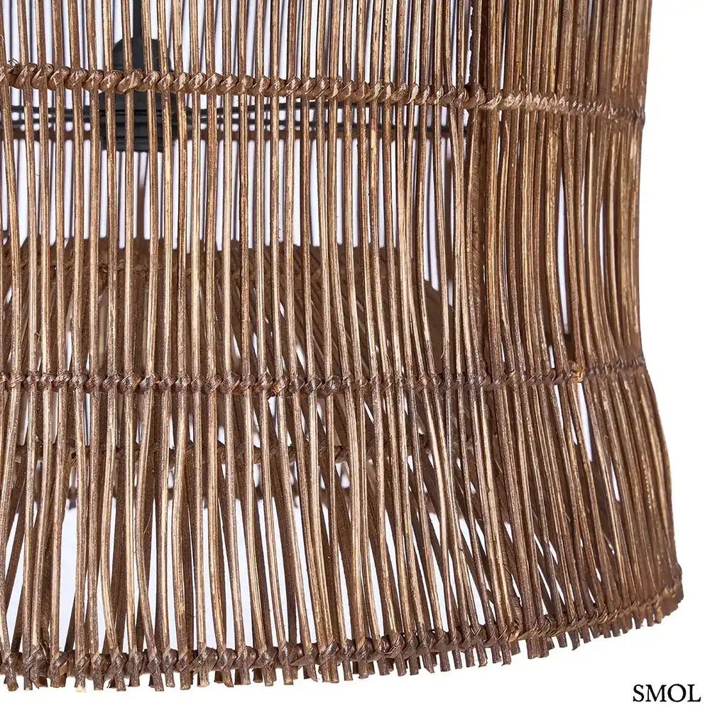 WOVEN BELL sötét dió fonott bambusz függőlámpabúra, alsó rész angyítva