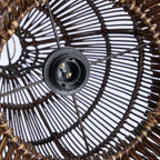 Bambusz függőlámpaernyő sötét diószínben alulról