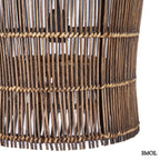 Bambusz függőlámpaernyő sötét diószínben oldalról, alsó rész