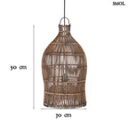 Bambusz függőlámpaernyő sötét diószínben méretekkel