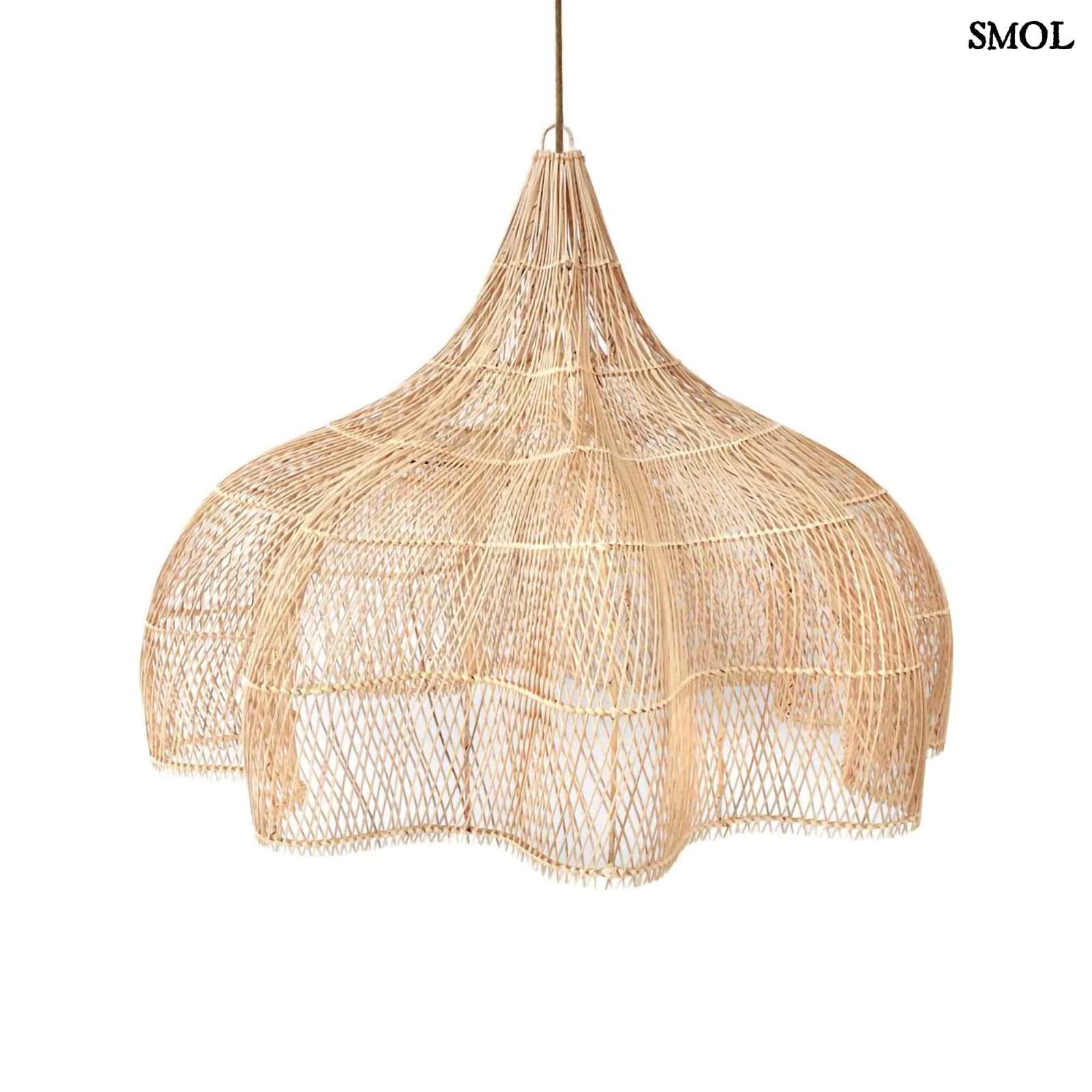Függőlámpaernyő - extra nagyméretű, natúr rattan, 110 cm | WHIPPED - smol.hu - fehér háttérrel