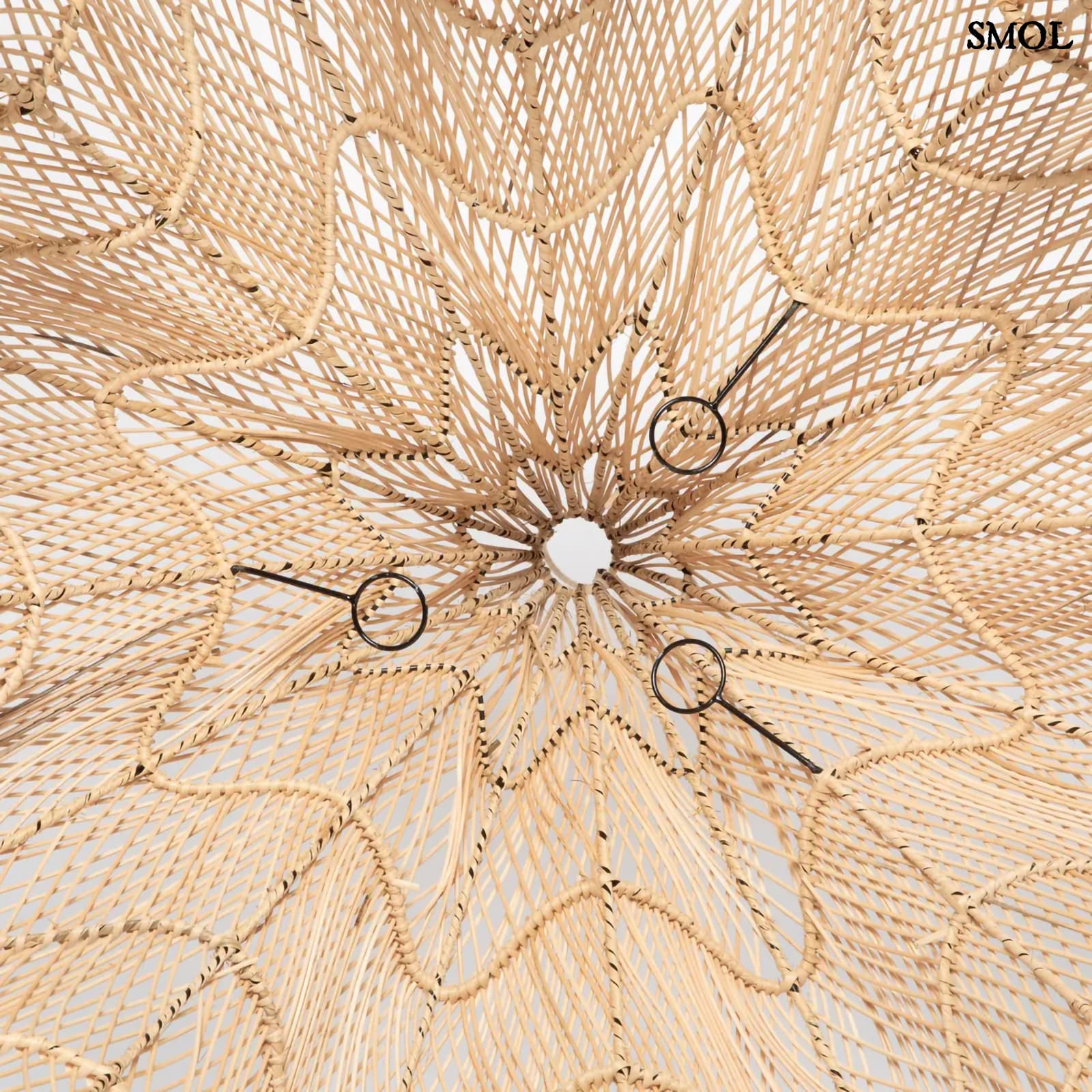 Függőlámpaernyő - extra nagyméretű, natúr rattan, 110 cm | WHIPPED - smol.hu - alulról