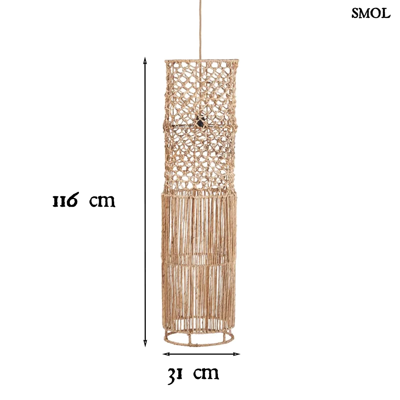 Függőlámpaernyő - nagyméretű, banánlevél, 116 cm | TAKUHANKI - smol.hu - méretekkel