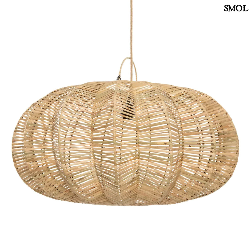 Függőlámpaernyő - nagyméretű, natúr, rattan, 65 cm | CERISE - smol.hu - fehér háttérrel