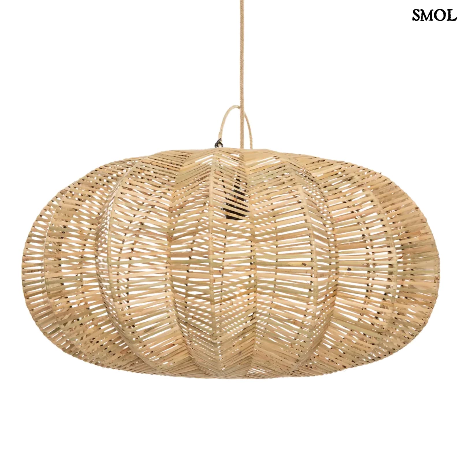 Függőlámpaernyő - nagyméretű, natúr, rattan, 65 cm | CERISE - smol.hu - fehér háttérrel