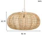 Függőlámpaernyő - nagyméretű, natúr, rattan, 65 cm | CERISE - smol.hu - méretekkel