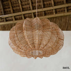 Függőlámpaernyő - nagyméretű, natúr, rattan, 65 cm | CERISE - smol.hu - szobában felfüggesztve