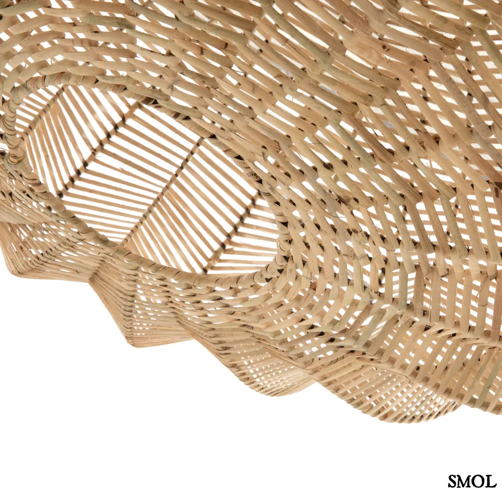 Függőlámpaernyő - nagyméretű, natúr, rattan, 65 cm | CERISE - smol.hu - alulról, nagyítva