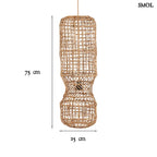 Függőlámpaernyő - natúr, banánlevél, 75 cm | GUANYIN - smol.hu -  méretekkel