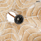 Függőlámpaernyő natúr rami rostból kézzel szőtt, organikus design, belső drótozással