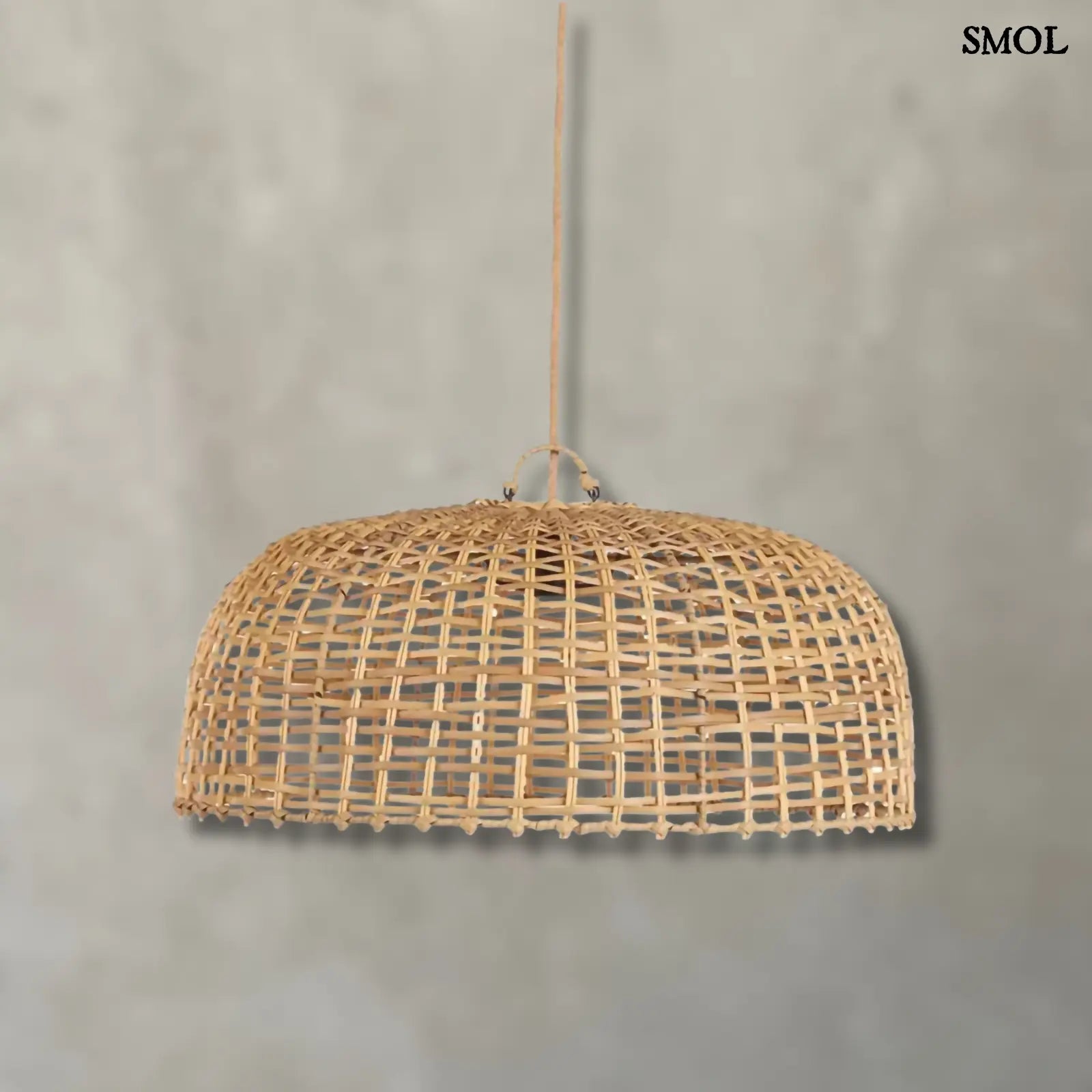 Függőlámpaernyő rattanból – natúr | CLOCHE | SMOL - szürke háttérrel