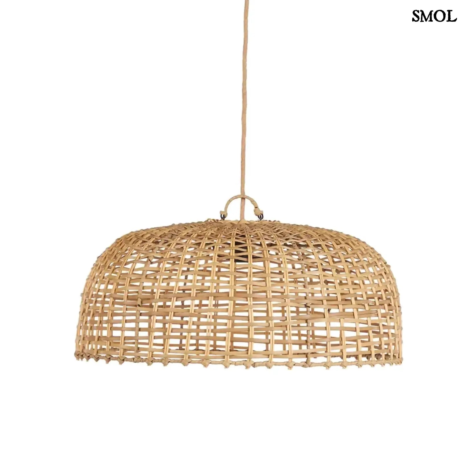 Függőlámpaernyő rattanból – natúr | CLOCHE | SMOL - fehér háttérrel