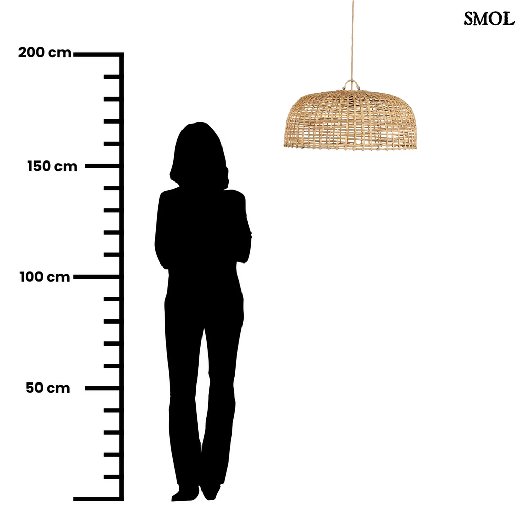 Függőlámpaernyő rattanból – natúr | CLOCHE | SMOL - méretarányosan