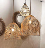 Függőlámpaernyő rattanból - natúr, S | BALA | SMOL - három méretben, fényekkel