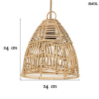 Függőlámpaernyő rattanból - natúr, S | BALA | SMOL - méretekkel