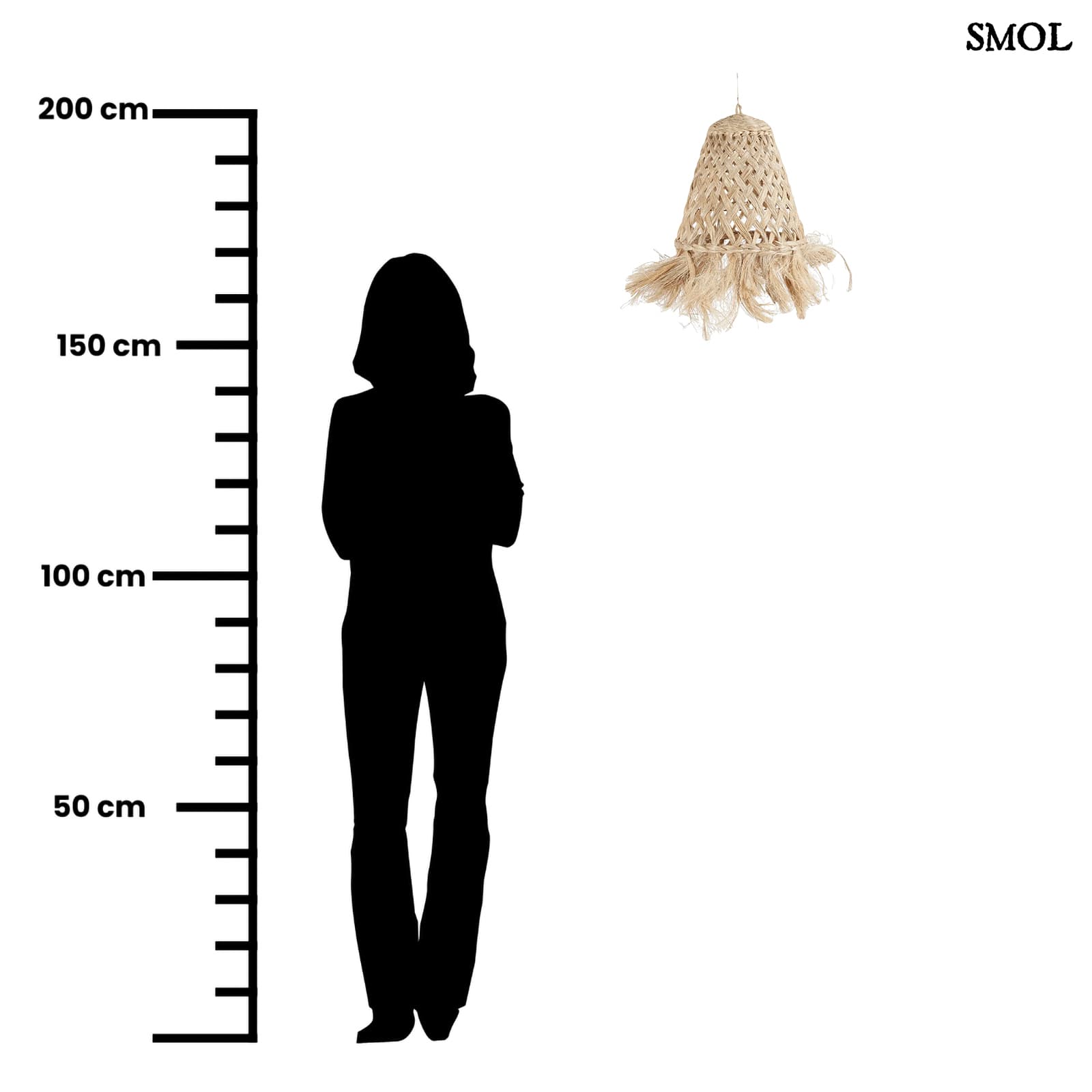 Függőlámpaernyő - természetes, 43 cm | JELLY FISH - smol.hu - méretarányosan