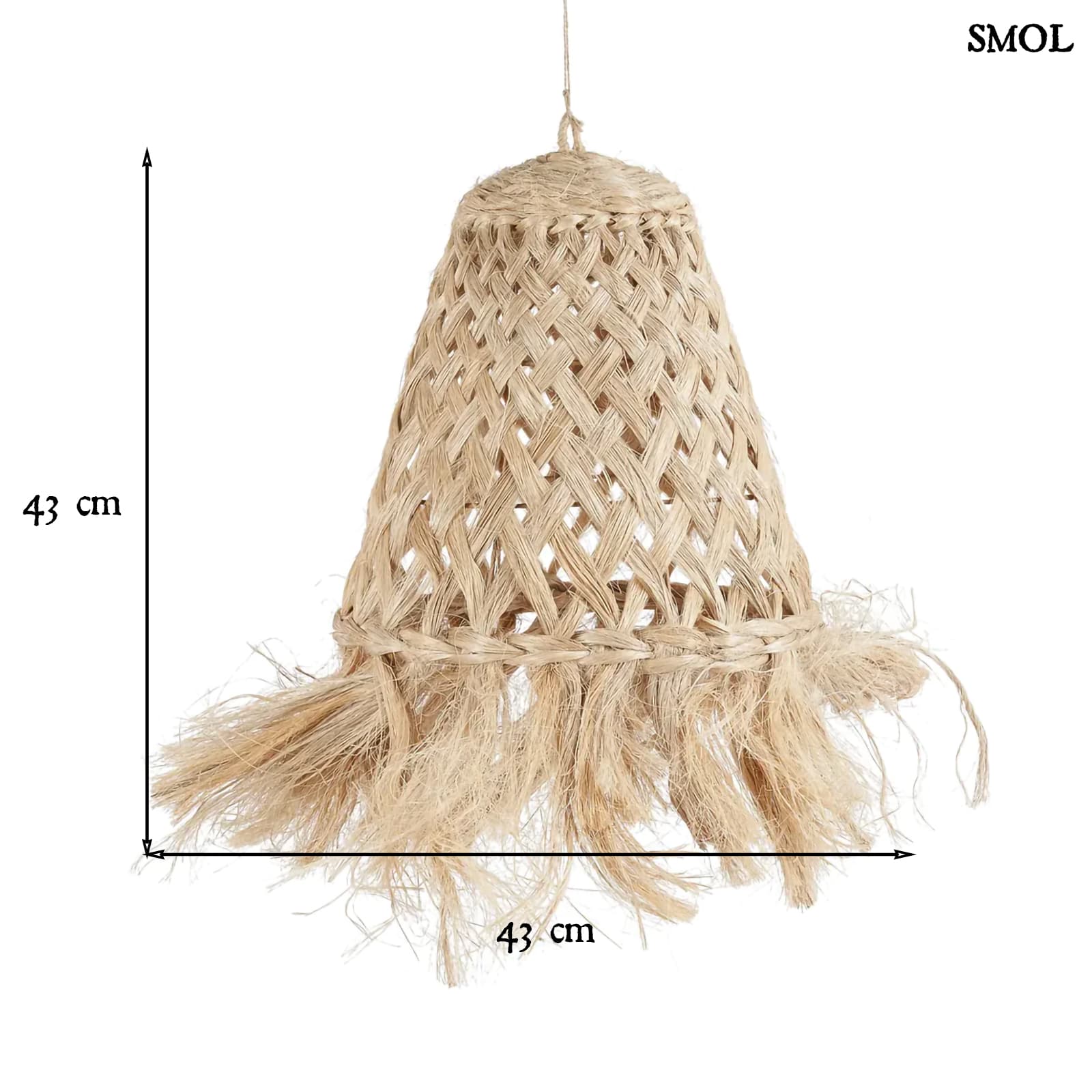 Függőlámpaernyő - természetes, 43 cm | JELLY FISH - smol.hu - méretekkel