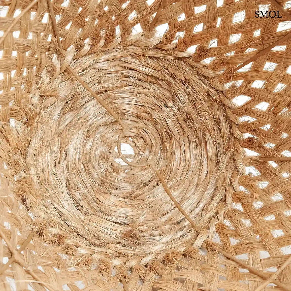 Natúr függőlámpabúra medúza formával és rojtos aljjal, L méret, 63 cm, belülről