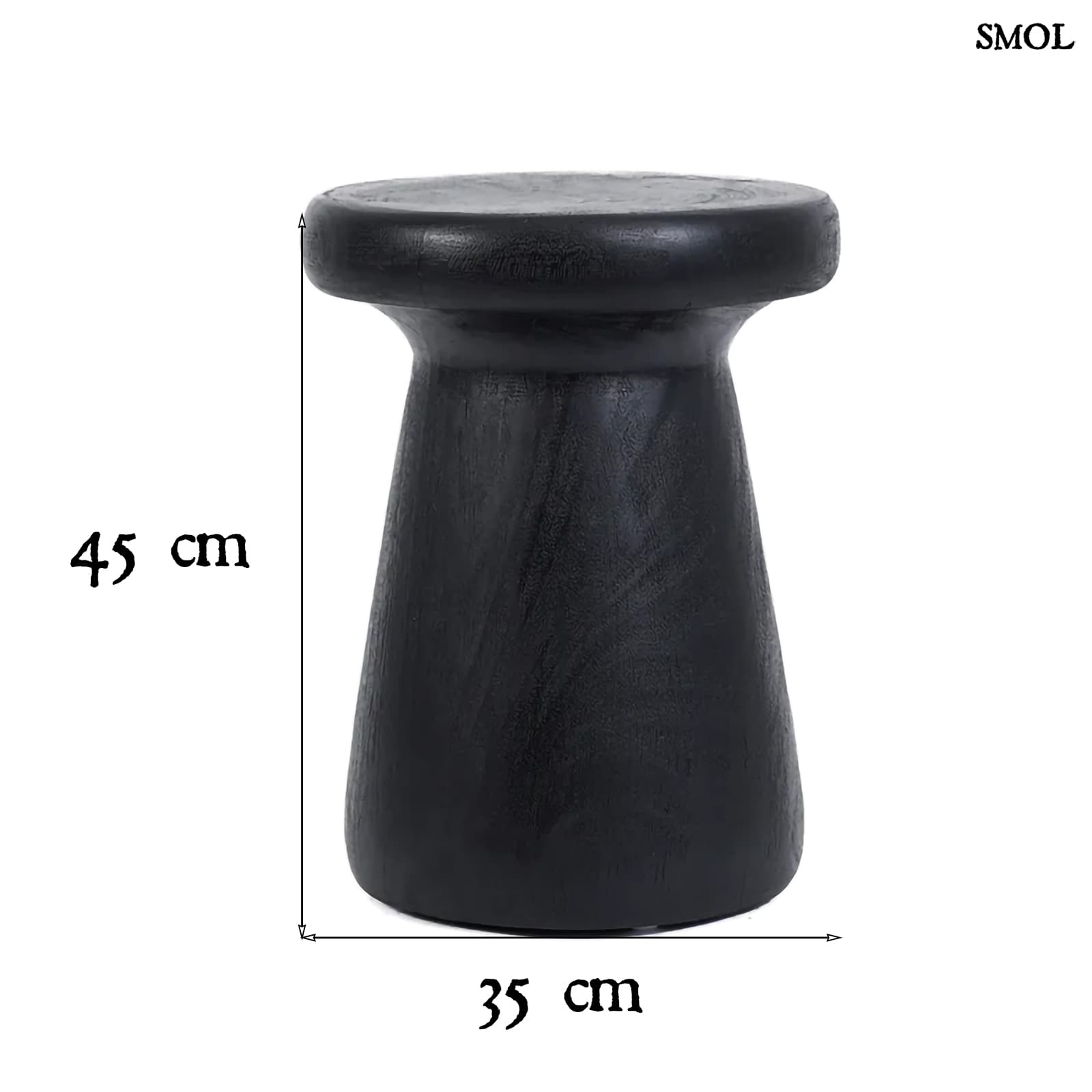 GAGANG, fekete, fa kisasztal, 45 cm - smol.hu