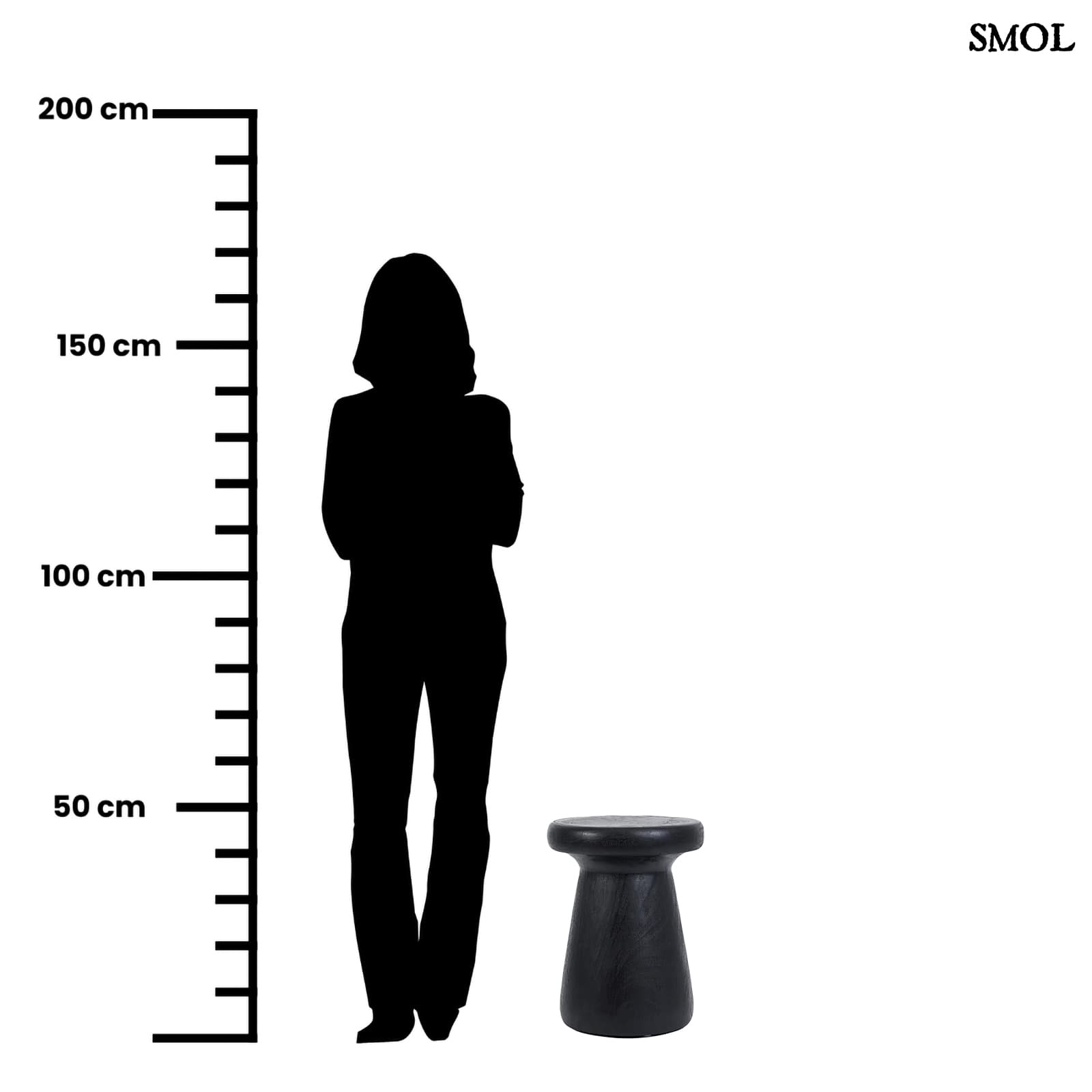 GAGANG, fekete, fa kisasztal, 45 cm - smol.hu