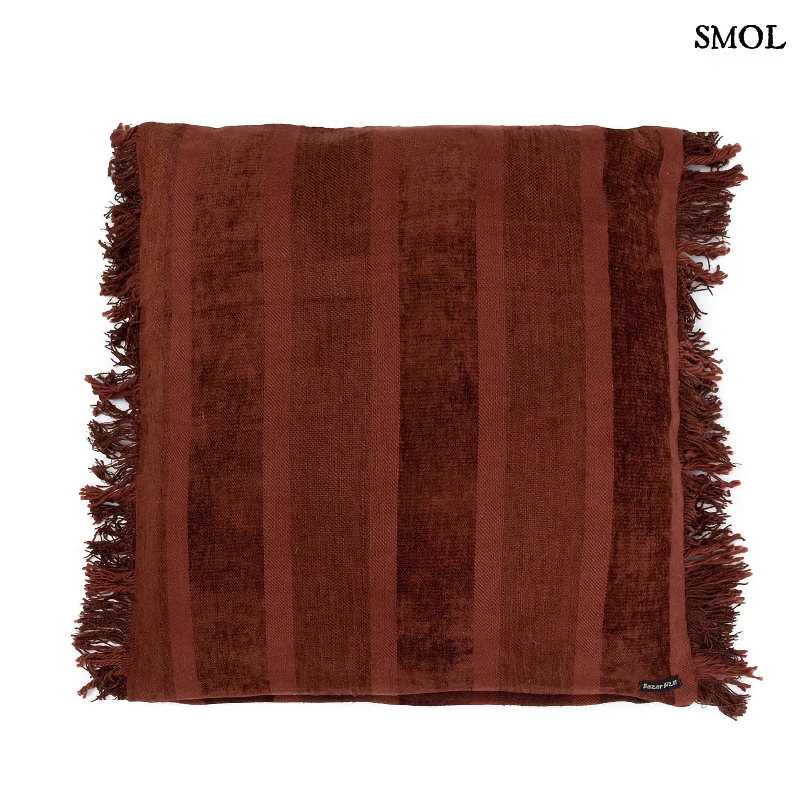 GEE BURGUNDY, bársony díszpárnahuzat - 60x60 - smol.hu - hátulról