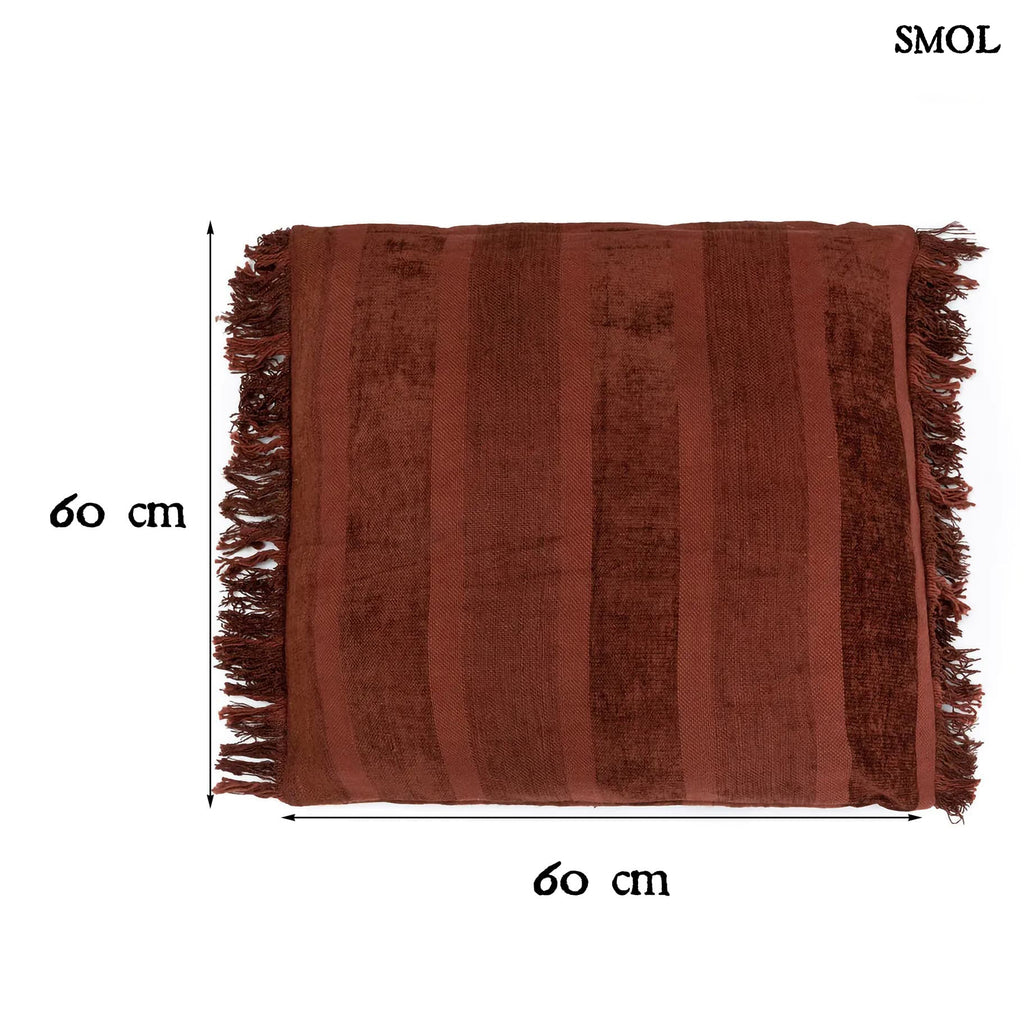 GEE BURGUNDY, bársony díszpárnahuzat - 60x60 - smol.hu - méretekkel