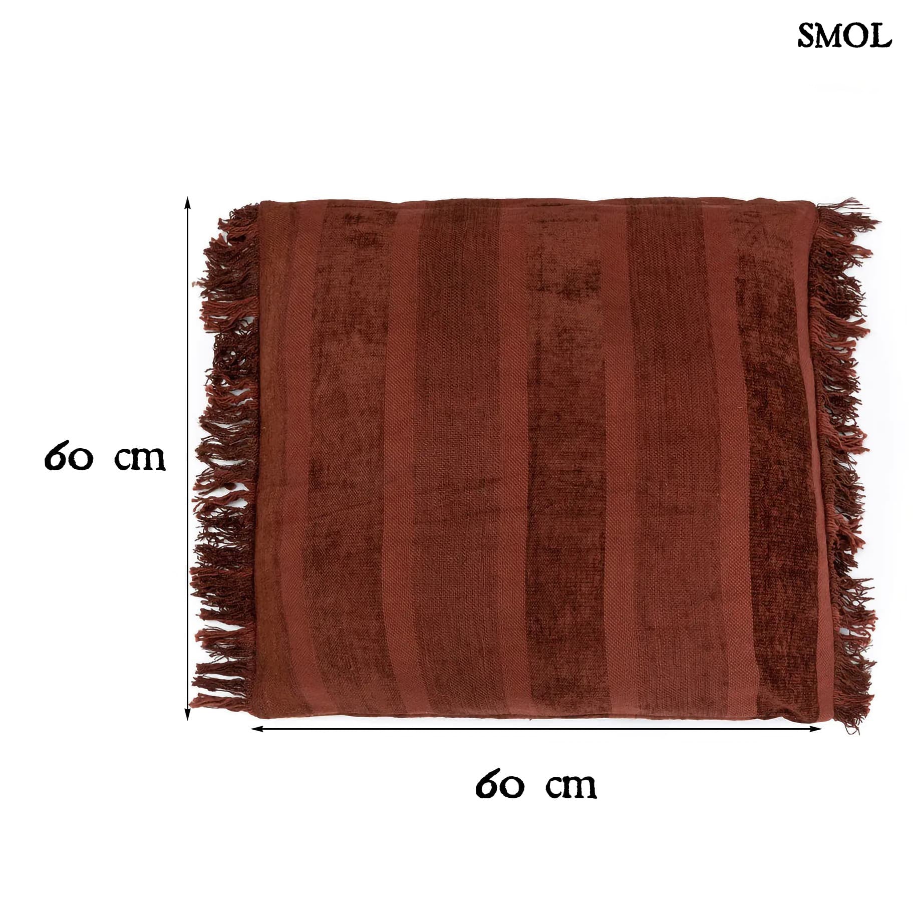 GEE BURGUNDY, bársony díszpárnahuzat - 60x60 - smol.hu - méretekkel