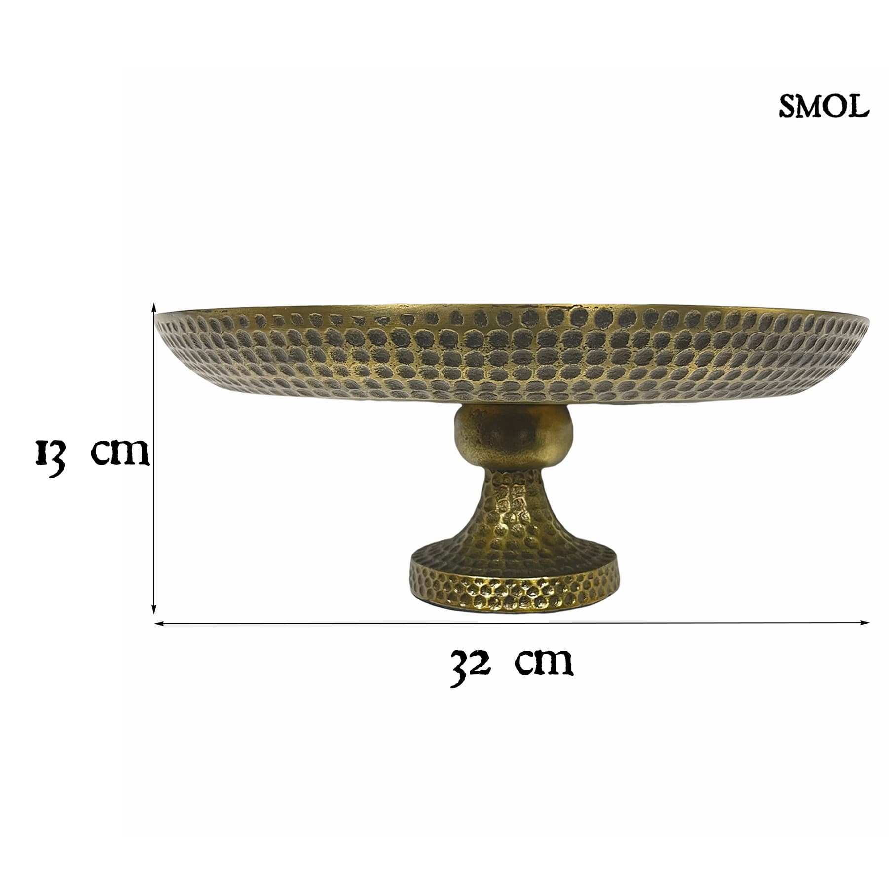 smol.hu -GILDARA, kalapált fém tál, ⌀32 cm méretekkel