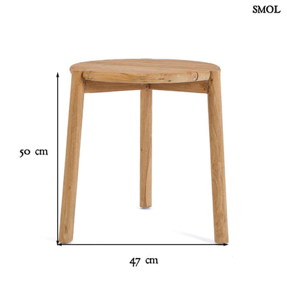 GILIMANUK, bel-/kültéri, fa kisasztal, 50cm - smol.hu - méretekkel