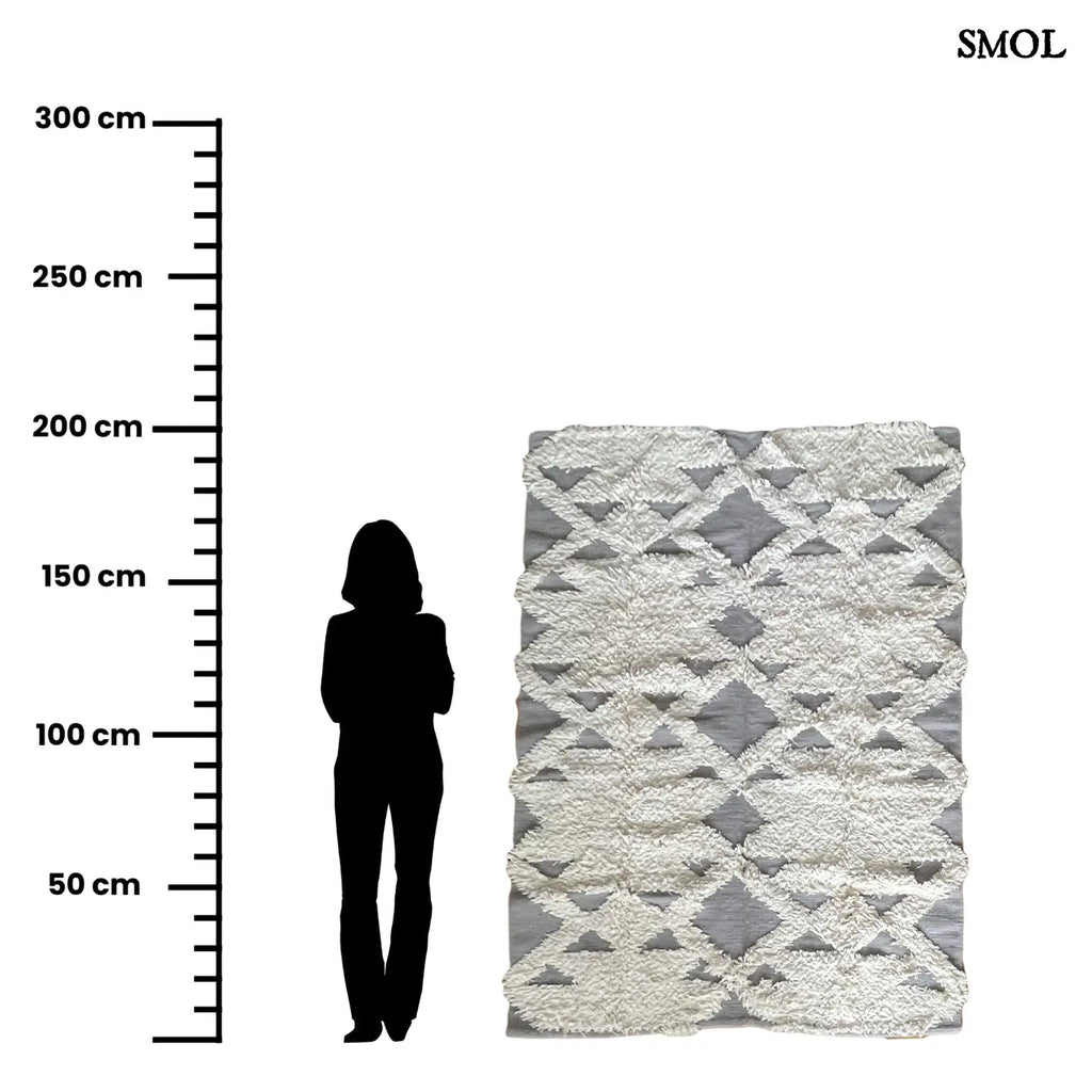 Gyapjúszőnyeg - kézzel szőtt, 150x200 | MATILDIS | SMOL - méretarányosan