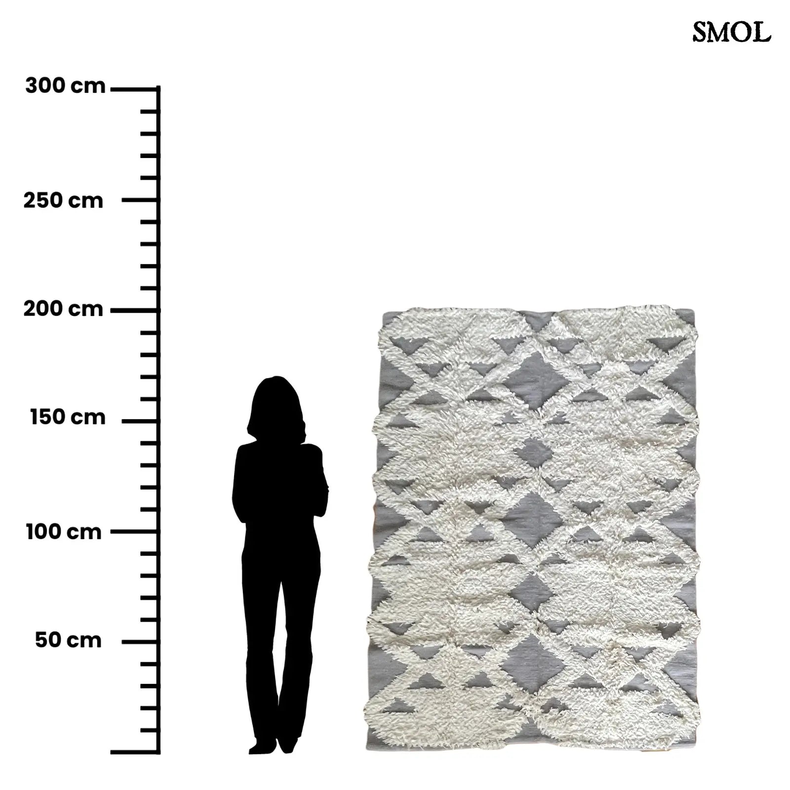 Gyapjúszőnyeg - kézzel szőtt, 150x200 | MATILDIS | SMOL - méretarányosan