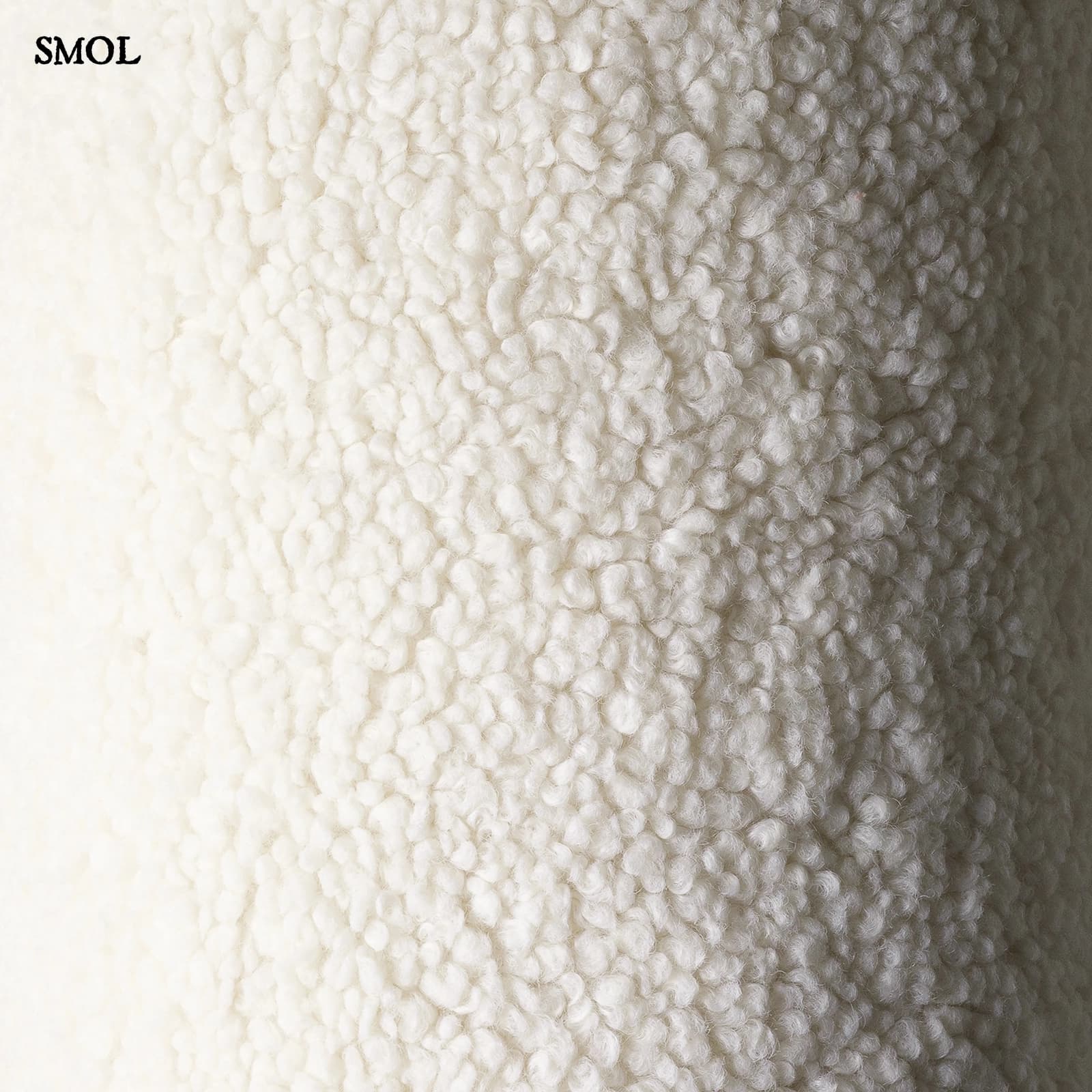 Gyerek Mackós Babzsákfotel és Puff Szett | CREAM WHITE | SMOL - teddy anyag nagyítva